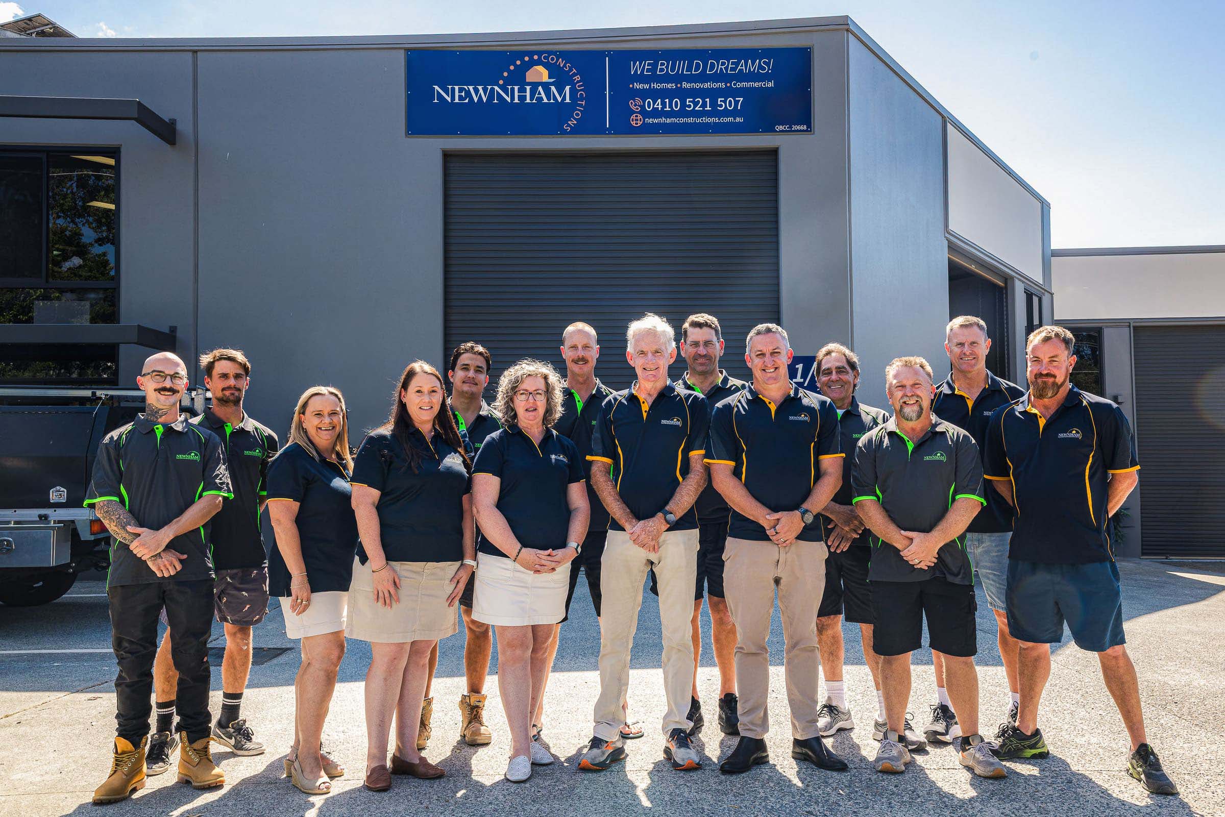 Newnham Constructions team outside the Molendinar office